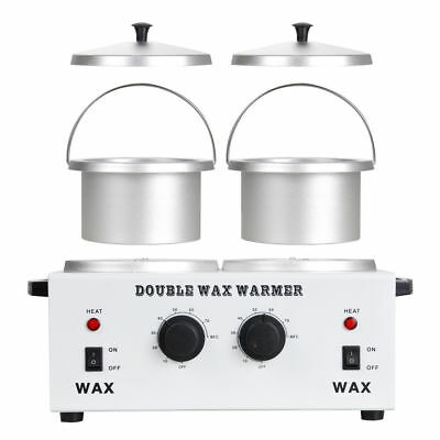 Dual Wax Warmer Electric Heater Pot Facial Skin Care Depilatory Machine