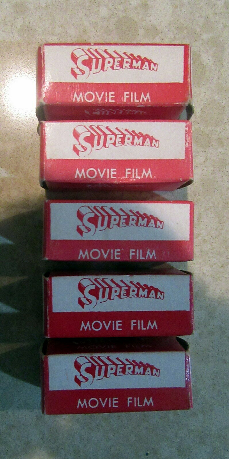 5 Rare 1950s Acme Boxed Superman Films For Acme Film Viewer Sets Comic Book Item
