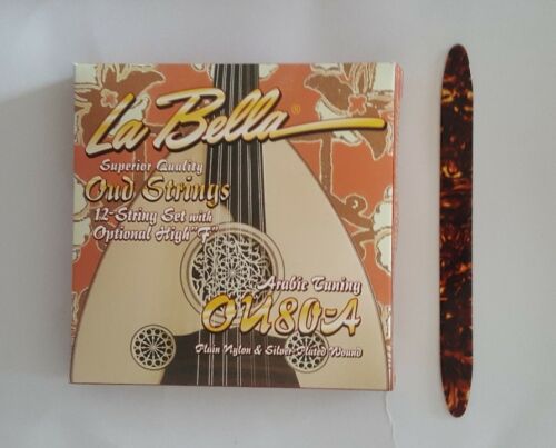 Labella Oud Strings Set Arabic Tuning Ou80a + Oud Plectrum (pick, Risha ).