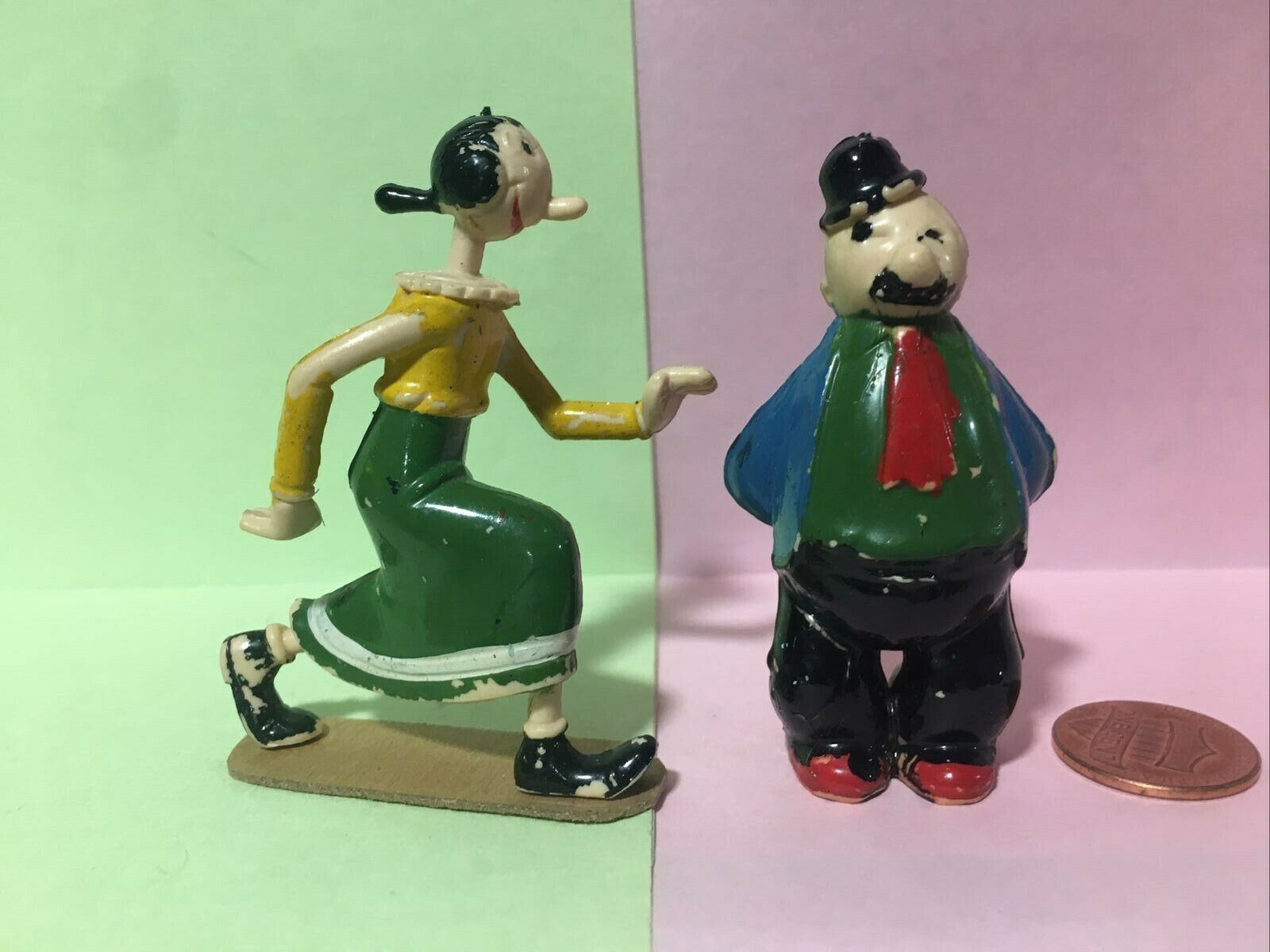 Marx Olive Oyl & Wimpy Plastic Figures Popeye Comic Strip Characters Holland