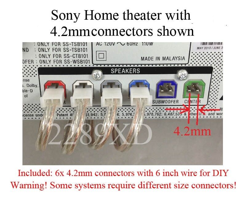 6 4.2mm-pitch Speaker Connectors/plugs Made For Select Sony Home Theater; Read!!