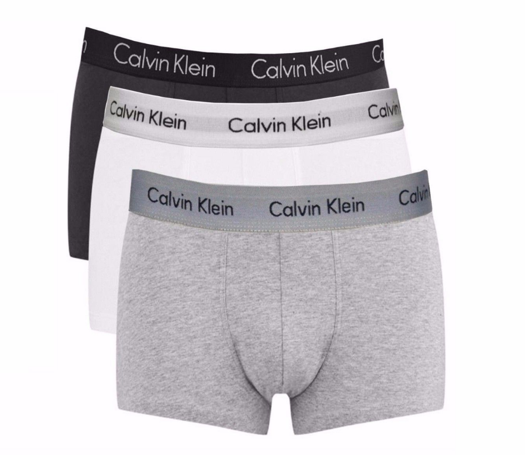 New In Box (3) Three Pack Men's Calvin Klein Cotton Boxer Brief Trunk Trunks